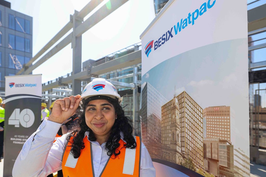 BESIX Watpac Graduate Engineer Amreen Husain admiring the view from the top of GPO Hotel Marriott