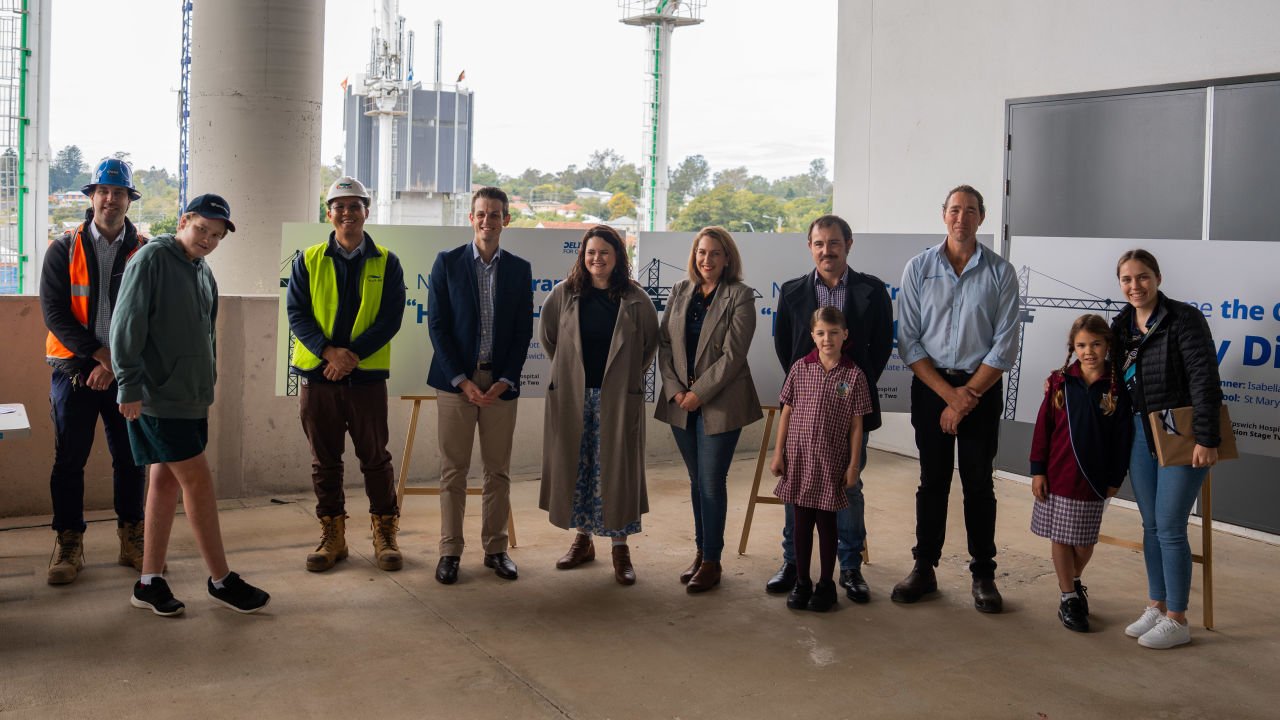 Local Students help ‘Name the Crane’ at Ipswich Hospital Expansion Project
