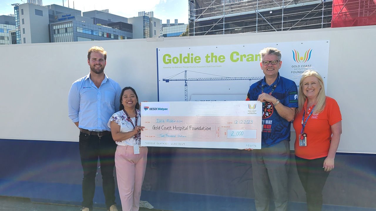 Crane naming comp results in donation to Gold Coast Hospital Foundation
