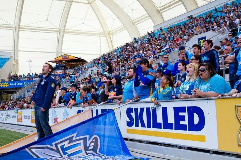 The Titans Legion out in force in 2008 - Cbus Super Stadium's inaugural year.