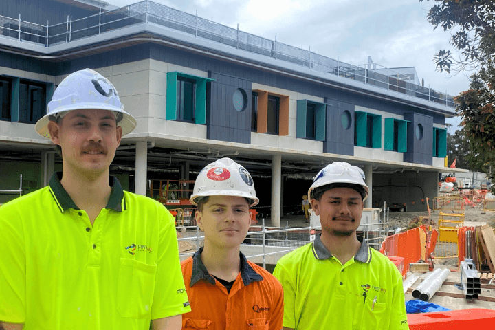 Caption: L-R Sam Hanger, Sam Chamberlain and Alex Butler. Credit BESIX Watpac.